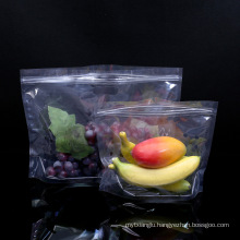 Transparent Zipper Top Keep Fresh Fruit Vegetable Package Plastic Bag with Hole